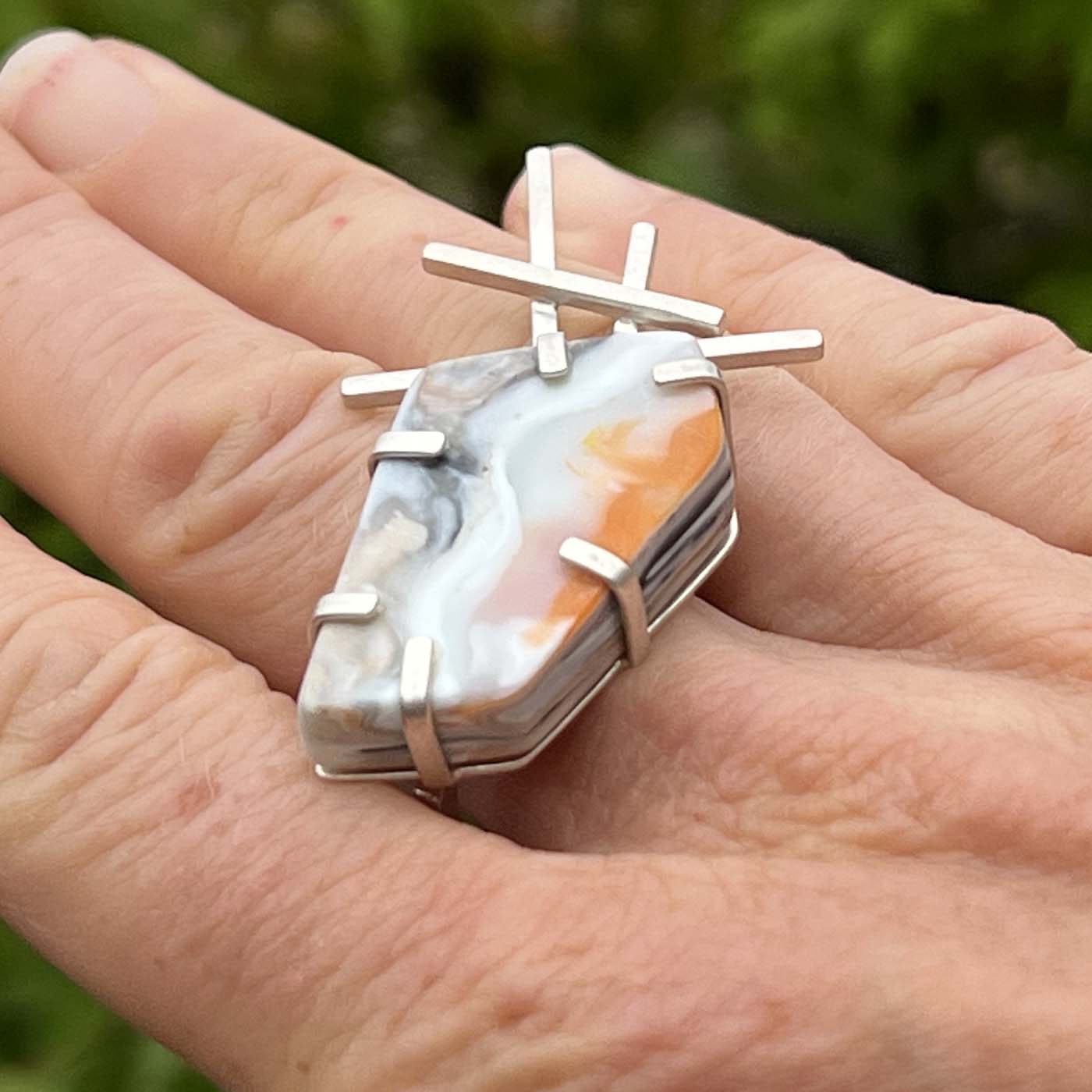 Large Legacy Ring in Recycled Silver and Plastic